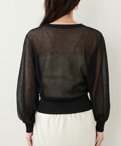 natural couture（ナチュラルクチュール）の「ドット釦シアーカーデ（カーディガン/ボレロ・レディース・ラベンダー/ミント/オフホワイト/グレイッシュベージュ/サックスブルー/ブラック・FREE）」の19枚目の写真