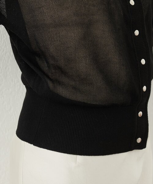 natural couture（ナチュラルクチュール）の「ドット釦シアーカーデ（カーディガン/ボレロ・レディース・ラベンダー/ミント/オフホワイト/グレイッシュベージュ/サックスブルー/ブラック・FREE）」の22枚目の写真