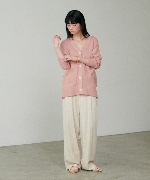 LARUTA（ラルータ）の「【LARUTA】綿麻シアーニットカーデ（カーディガン/ボレロ・レディース・ミント/ブラック/ベージュ/ピンク・FREE）」の16枚目の写真