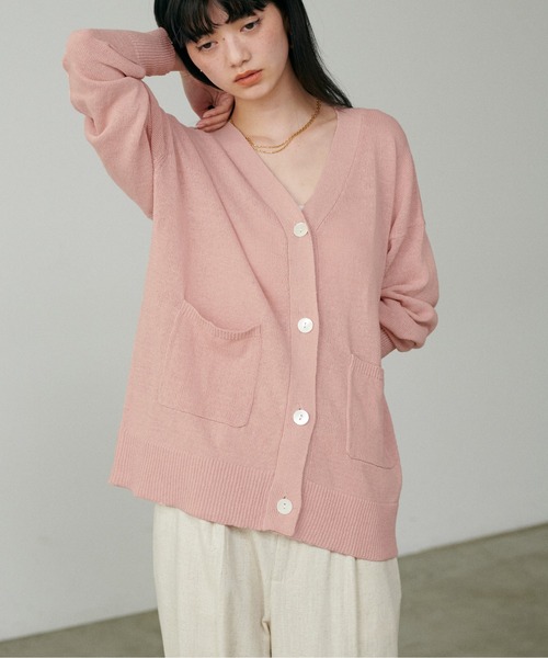 LARUTA（ラルータ）の「【LARUTA】綿麻シアーニットカーデ（カーディガン/ボレロ・レディース・ミント/ブラック/ベージュ/ピンク・FREE）」の14枚目の写真
