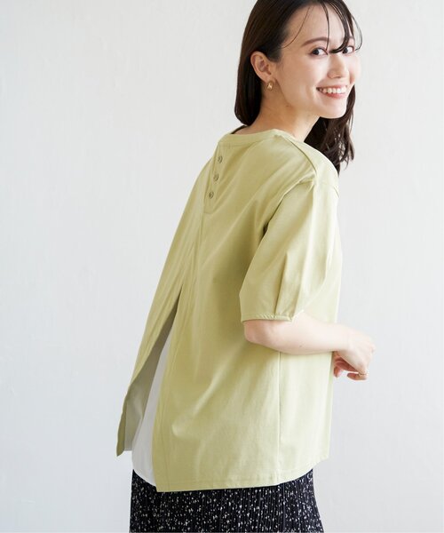 ikka(イッカ)の「【接触冷感/親子コーデ】冷感バックシャンプルオーバー(Tシャツ/カットソー・レディース・グリーン/ブルー/グレー/オフホワイト・M/L/S)」の17枚目の写真