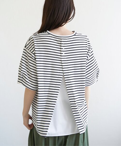 ikka(イッカ)の「【接触冷感/親子コーデ】冷感バックシャンプルオーバー(Tシャツ/カットソー・レディース・グリーン/ブルー/グレー/オフホワイト・M/L/S)」の15枚目の写真