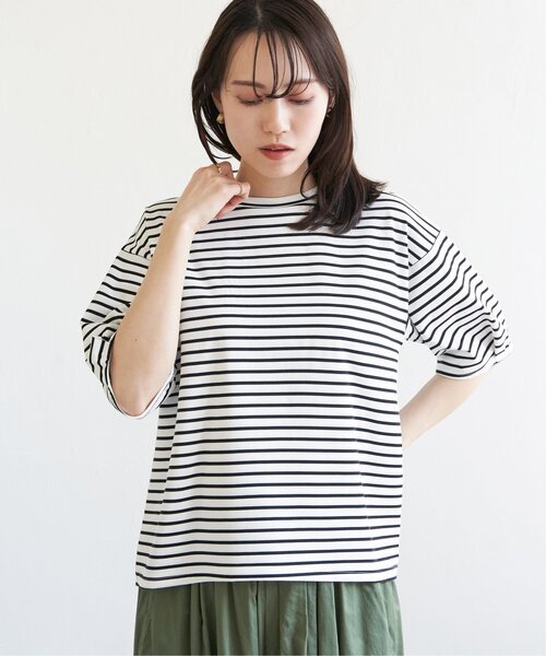 ikka(イッカ)の「【接触冷感/親子コーデ】冷感バックシャンプルオーバー(Tシャツ/カットソー・レディース・グリーン/ブルー/グレー/オフホワイト・M/L/S)」の14枚目の写真