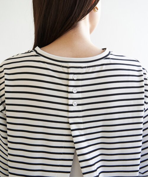 ikka(イッカ)の「【接触冷感/親子コーデ】冷感バックシャンプルオーバー(Tシャツ/カットソー・レディース・グリーン/ブルー/グレー/オフホワイト・M/L/S)」の9枚目の写真