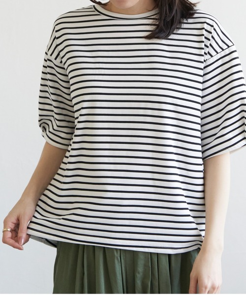 ikka(イッカ)の「【接触冷感/親子コーデ】冷感バックシャンプルオーバー(Tシャツ/カットソー・レディース・グリーン/ブルー/グレー/オフホワイト・M/L/S)」の2枚目の写真