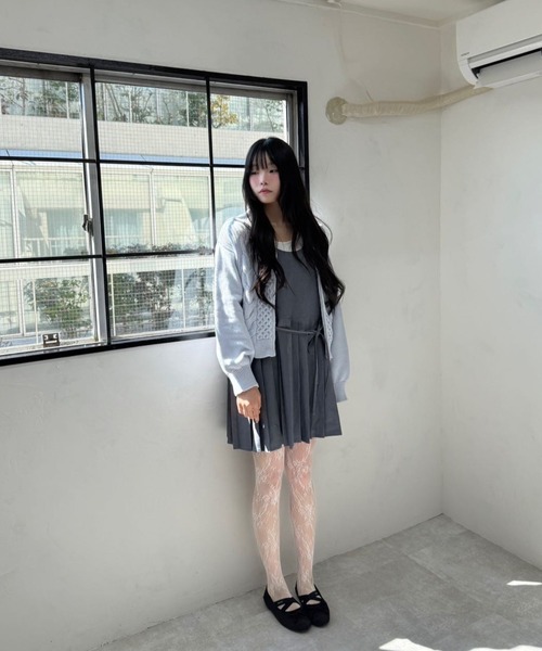 hugi(ハギ)の「RIBBON KNIT HOODIE/リボンニットフーディ(ニット/セーター・レディース・サックスブルー/オフホワイト/グレー・FREE)」の22枚目の写真