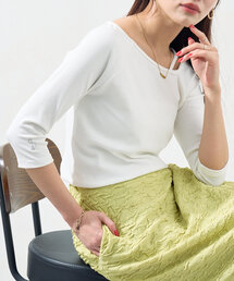 Chez toi | 【ITAMI企画】7分袖アシメT(Tシャツ/カットソー)