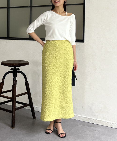 Chez toi（シェトワ）の「7分袖アシメT（Tシャツ/カットソー・レディース・ホワイト/グレー・FREE）」の10枚目の写真