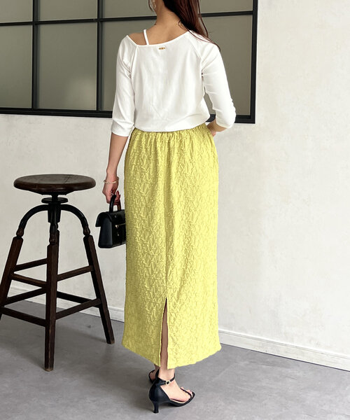 Chez toi（シェトワ）の「7分袖アシメT（Tシャツ/カットソー・レディース・ホワイト/グレー・FREE）」の12枚目の写真