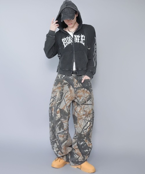 SPINNS(スピンズ)の「フェード加工デニムバックパック/大容量/Y2K/グランジ/ユニセックス(バックパック/リュック・メンズ・カーキ/ブラック・ONESIZE)」の15枚目の写真