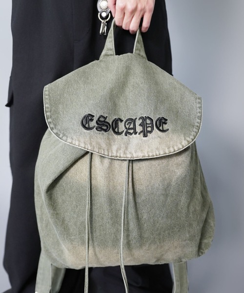 SPINNS(スピンズ)の「フェード加工デニムバックパック/大容量/Y2K/グランジ/ユニセックス(バックパック/リュック・メンズ・カーキ/ブラック・ONESIZE)」の21枚目の写真