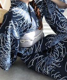 aimoha（アイモハ）の「花模様コットン浴衣4点セット ゆかた・へこ帯・下駄・髪飾り (SS)（浴衣）」