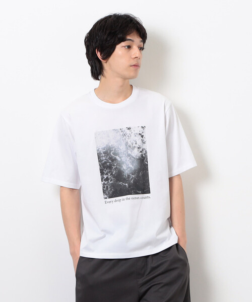 COMME CA ISM(コムサイズム)の「【接触冷感】 Feel-Cool フォトTシャツ 「SEA」(Tシャツ/カットソー・メンズ・ホワイト/グレー・LARGE/MEDIUM)」の9枚目の写真