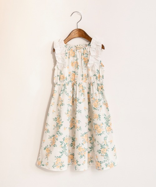 BRANSHES（ブランシェス）の「【綿100％】肩フリルワンピース（ワンピース・キッズ・アイボリー/ピンク/ネイビー・80/90/100/120/130/110/150/140）」の2枚目の写真