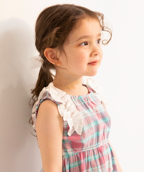 BRANSHES（ブランシェス）の「【綿100％】肩フリルワンピース（ワンピース・キッズ・アイボリー/ピンク/ネイビー・80/90/100/120/130/110/150/140）」の17枚目の写真