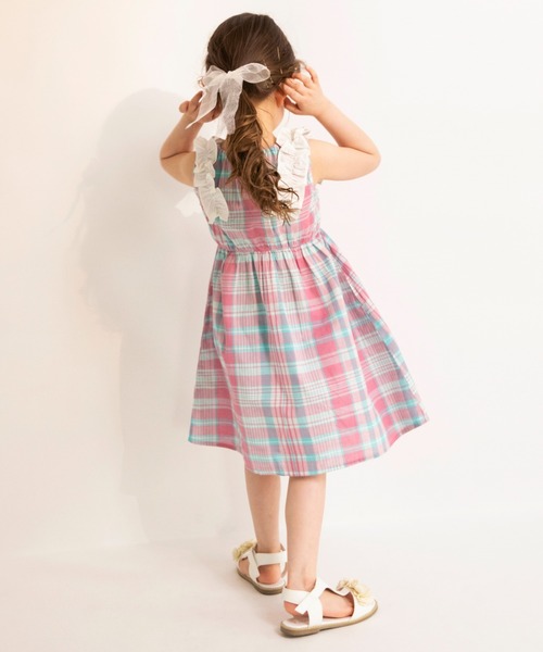 BRANSHES（ブランシェス）の「【綿100％】肩フリルワンピース（ワンピース・キッズ・アイボリー/ピンク/ネイビー・80/90/100/120/130/110/150/140）」の16枚目の写真