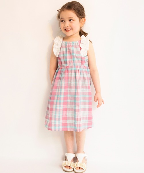 BRANSHES（ブランシェス）の「【綿100％】肩フリルワンピース（ワンピース・キッズ・アイボリー/ピンク/ネイビー・80/90/100/120/130/110/150/140）」の15枚目の写真