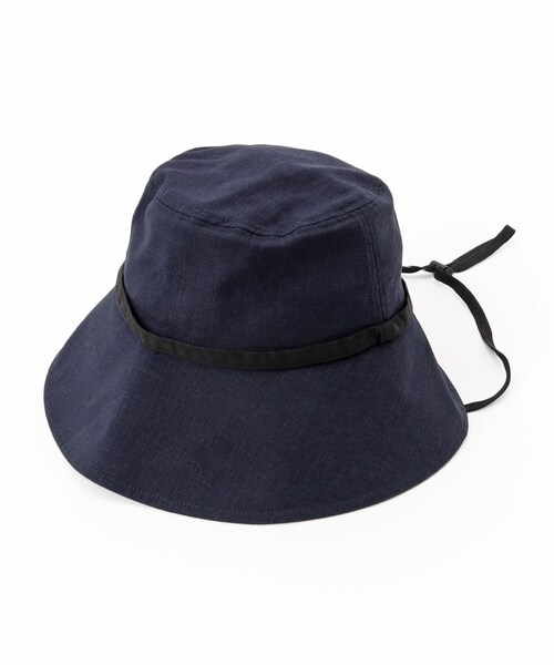 SHOO・LA・RUE(シューラルー)の「【UVカット】紐付きハット【サイズ調整/あご紐付き】(ハット・レディース・ブラック/ベージュ/ネイビー/グレー・00)」の4枚目の写真