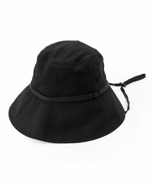 SHOO・LA・RUE(シューラルー)の「【UVカット】紐付きハット【サイズ調整/あご紐付き】(ハット・レディース・ブラック/ベージュ/ネイビー/グレー・00)」の1枚目の写真