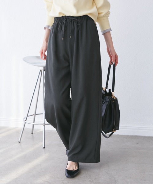 ROPE' PICNIC（ロペピクニック）の「【吸水速乾・防シワ】エフォートレスリラックスイージーワイドパンツ（その他パンツ・レディース・ライトグレー/チャコールグレー/ベージュ・40/38/36）」の11枚目の写真