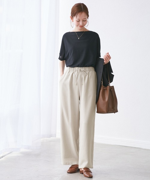 ROPE' PICNIC（ロペピクニック）の「【吸水速乾・防シワ】エフォートレスリラックスイージーワイドパンツ（その他パンツ・レディース・ライトグレー/チャコールグレー/ベージュ・40/38/36）」の18枚目の写真