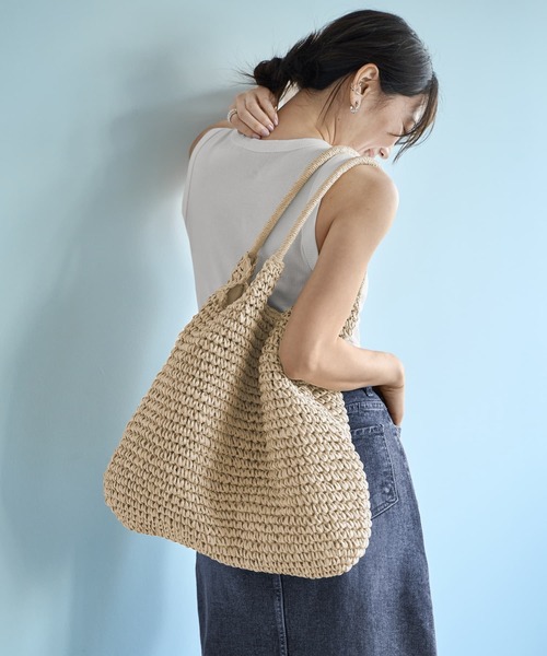 STYLE DELI（スタイルデリ）の「軽くてこなれたペーパー素材トートバッグ（トートバッグ・レディース・ブラウン系その他/ベージュ系その他・FREE）」の6枚目の写真