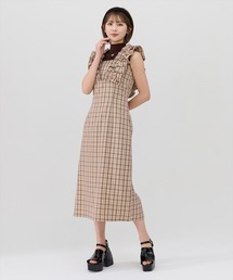 REDYAZEL（レディアゼル）の「2wayフリルショルダーチェックワンピース（ワンピース）」