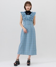 REDYAZEL（レディアゼル）の「2wayフリルショルダーチェックワンピース（ワンピース）」