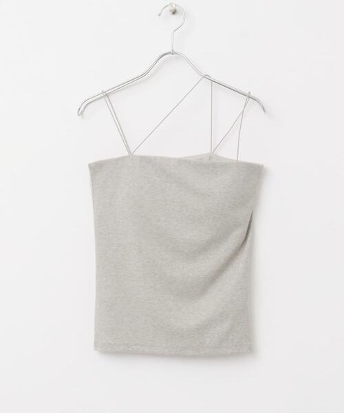 URBAN RESEARCH ROSSO WOMEN（アーバンリサーチ　ロッソ）の「抗菌防臭カップ付ベアラメキャミソール（キャミソール・レディース・オフホワイト/グレー/ブラック・FREE）」の6枚目の写真