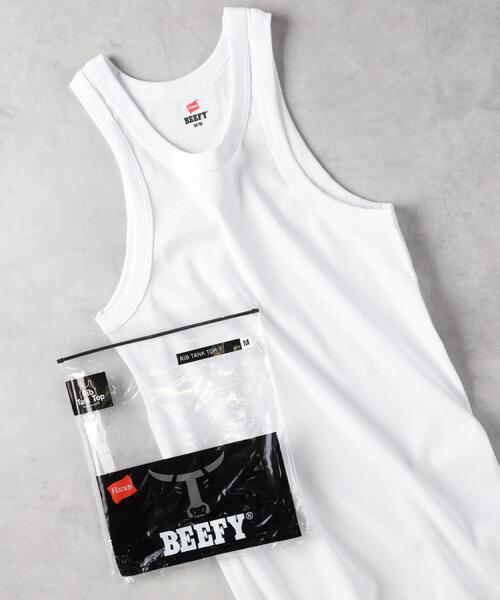 HANES(ヘインズ)の「HANES(ヘインズ)【メンズ】「BEEFY」タンクトップ(タンクトップ・メンズ・ブラック/ホワイト・L/M/XL)」の16枚目の写真