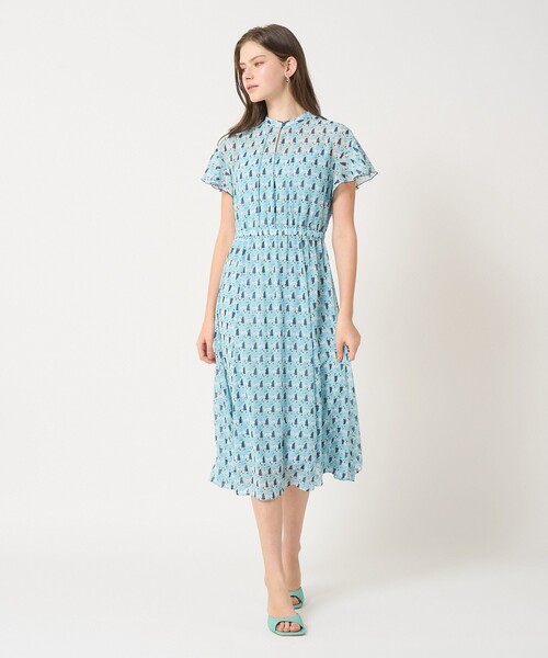 ANAYI（アナイ）の「reminiscence プリント  ワンピース（ワンピース・レディース・ネイビー/ブルー・34/38/36）」の2枚目の写真