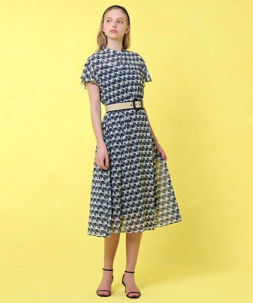 ANAYI（アナイ）の「reminiscence プリント  ワンピース（ワンピース・レディース・ネイビー/ブルー・34/38/36）」の4枚目の写真