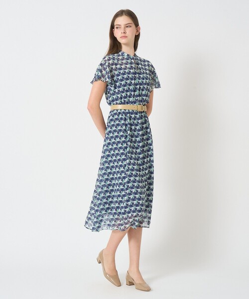 ANAYI（アナイ）の「reminiscence プリント  ワンピース（ワンピース・レディース・ネイビー/ブルー・34/38/36）」の8枚目の写真