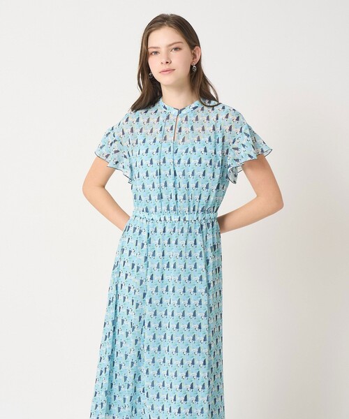 ANAYI（アナイ）の「reminiscence プリント  ワンピース（ワンピース・レディース・ネイビー/ブルー・34/38/36）」の9枚目の写真