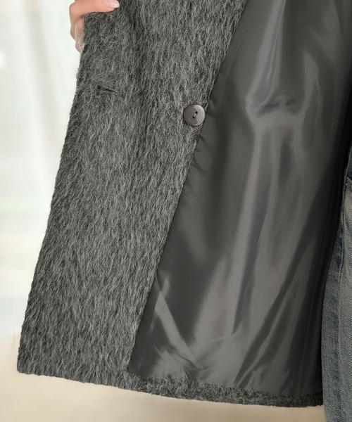 セール】ふわり纏うだけで上品見え。2wayシャギーダブルビックカラー