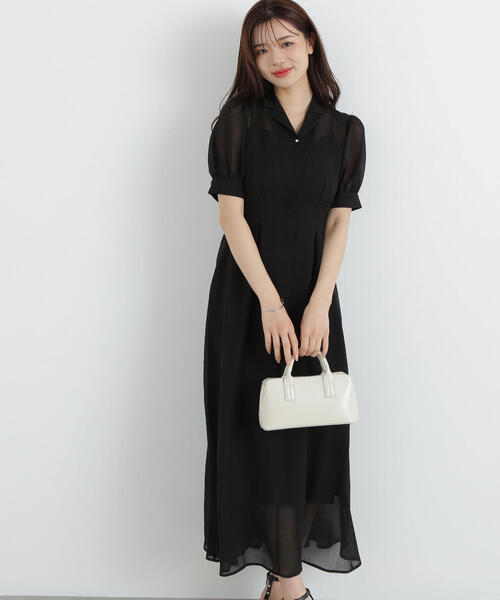 PROPORTION BODY DRESSING（プロポーションボディドレッシング）の「シアーシャツワンピース / 1215140512（ワンピース・レディース・グレー/ブラック・SMALL/MEDIUM）」の4枚目の写真