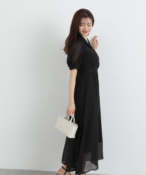 PROPORTION BODY DRESSING（プロポーションボディドレッシング）の「シアーシャツワンピース / 1215140512（ワンピース・レディース・グレー/ブラック・SMALL/MEDIUM）」の5枚目の写真