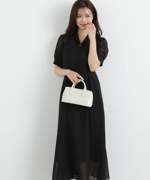 PROPORTION BODY DRESSING（プロポーションボディドレッシング）の「シアーシャツワンピース / 1215140512（ワンピース・レディース・グレー/ブラック・SMALL/MEDIUM）」の7枚目の写真