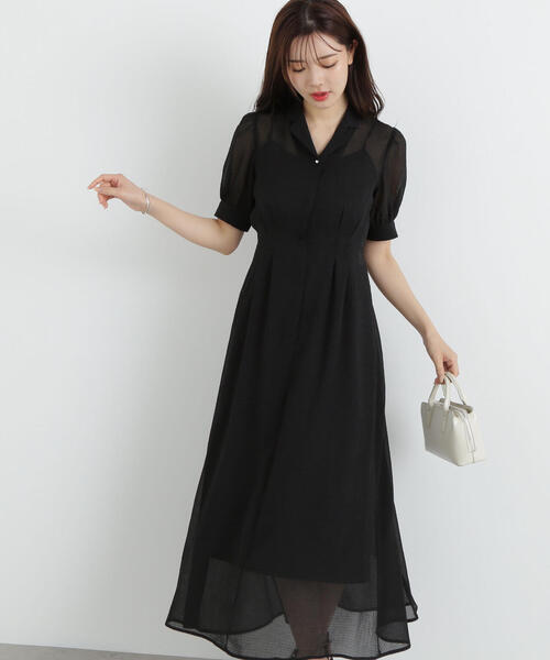 PROPORTION BODY DRESSING（プロポーションボディドレッシング）の「シアーシャツワンピース / 1215140512（ワンピース・レディース・グレー/ブラック・SMALL/MEDIUM）」の2枚目の写真