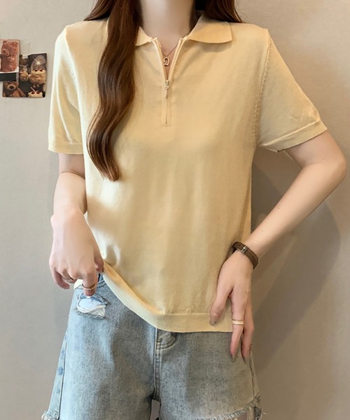 ポロ　半袖ニット　ベージュ POLOラルフローレンサマーニット ベージュ色半袖ケーブルニット