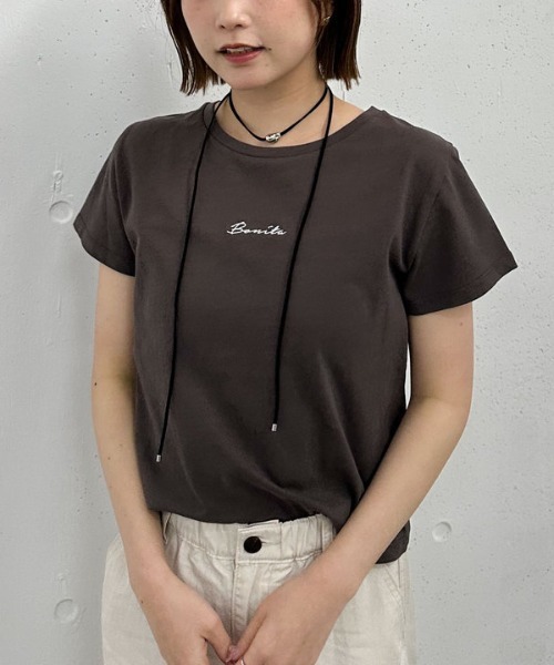 archives（アルシーヴ）の「ロゴ刺繍チビＴｅｅ（Tシャツ/カットソー・レディース・オフホワイト/チャコールグレー/ネイビー/イエロー・MEDIUM）」の17枚目の写真