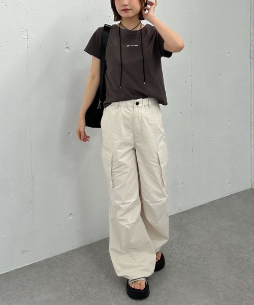 archives（アルシーヴ）の「ロゴ刺繍チビＴｅｅ（Tシャツ/カットソー・レディース・オフホワイト/チャコールグレー/ネイビー/イエロー・MEDIUM）」の12枚目の写真