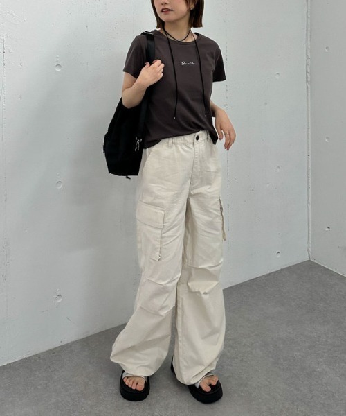 archives（アルシーヴ）の「ロゴ刺繍チビＴｅｅ（Tシャツ/カットソー・レディース・オフホワイト/チャコールグレー/ネイビー/イエロー・MEDIUM）」の11枚目の写真