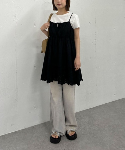 archives（アルシーヴ）の「ロゴ刺繍チビＴｅｅ（Tシャツ/カットソー・レディース・オフホワイト/チャコールグレー/ネイビー/イエロー・MEDIUM）」の6枚目の写真