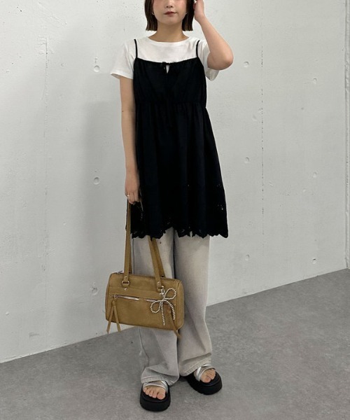 archives（アルシーヴ）の「ロゴ刺繍チビＴｅｅ（Tシャツ/カットソー・レディース・オフホワイト/チャコールグレー/ネイビー/イエロー・MEDIUM）」の5枚目の写真