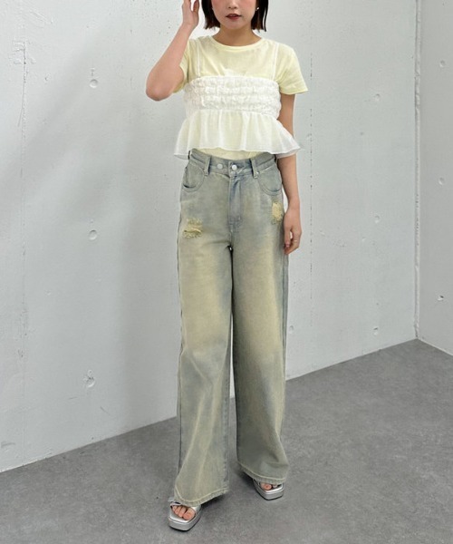 archives（アルシーヴ）の「ロゴ刺繍チビＴｅｅ（Tシャツ/カットソー・レディース・オフホワイト/チャコールグレー/ネイビー/イエロー・MEDIUM）」の21枚目の写真