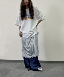 hyu,il（ヒュイル）の「ストレッチサテン レイヤードスカート / Layerd skirt（スカート）」