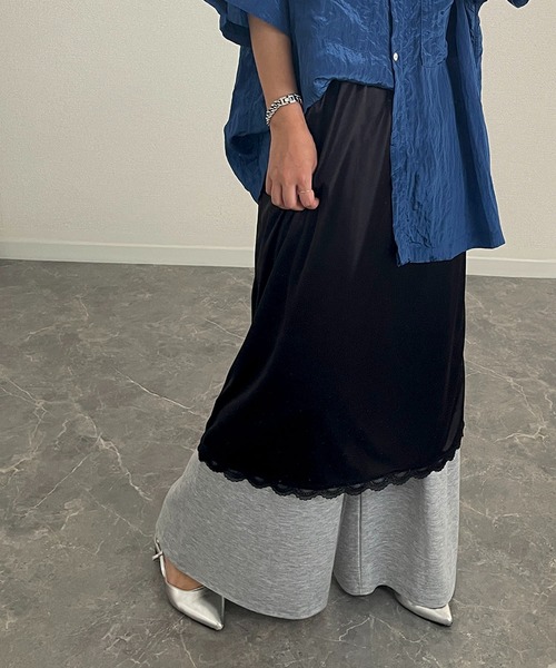 スカート ITZAVIBE SHIRT STYLE LAYERED WRAP SKIRT 5BMR0037 ITZAVIBE SHIRT STYLE LAYERED WRAP SKIRT 5BMR0037 (ITZAVIBE