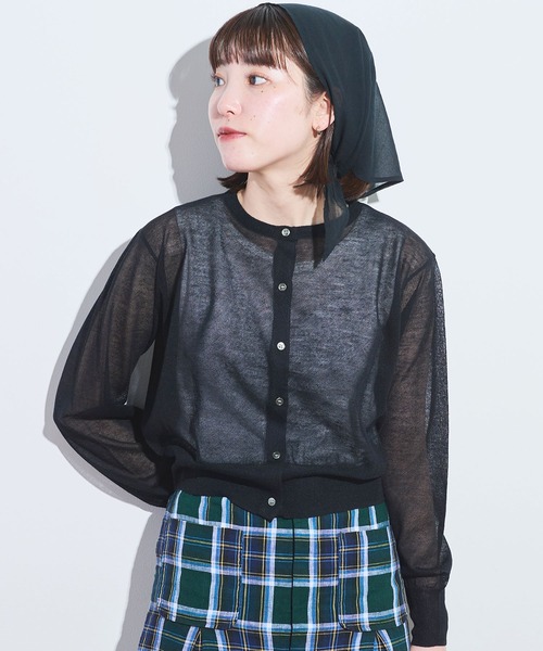 fig London raw cardigan サックス fig London（フィグロンドン）の「RAW cardigan（カーディガン