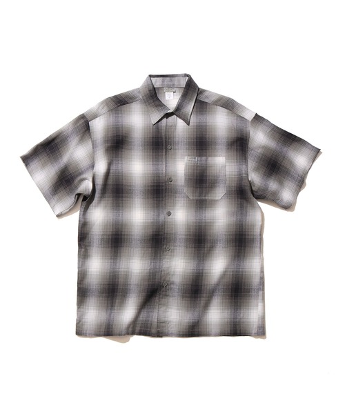 Cal Top（キャルトップ）の「CALTOP/キャルトップ ART2000 SHORT SLEEVE SHIRT チェックシャツ オンブレチェック（シャツ/ブラウス・メンズ・ブラウン/スカイブルー系/ブルー/グリーン系その他/ネイビー×ホワイト/ブラック×ホワイト/ブラック/グレー・S/M/L/XL）」の4枚目の写真